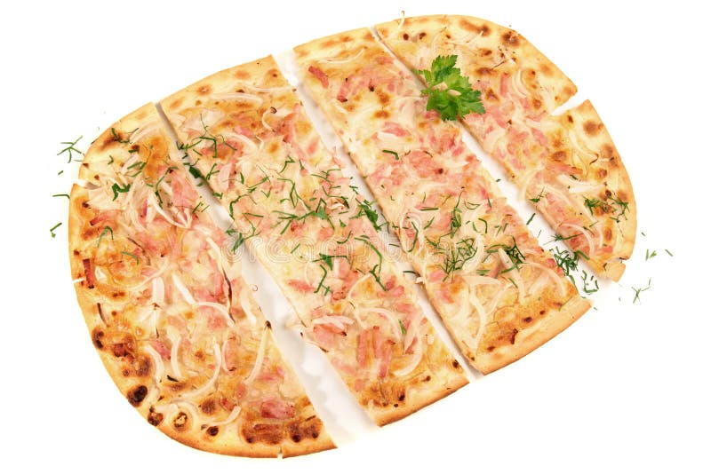 Flambee tradizionale del tarte fotografie stock libere da diritti Flambee tradizionale del tarte fotografie stock libere da diritti