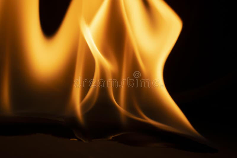 Flame on a Black Background. Burning Gasoline Stock Photo Image of