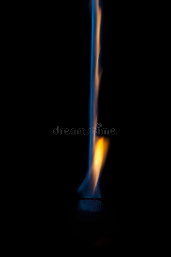 Flame Blue And Orange Fire Flame On Black Background, Lines And