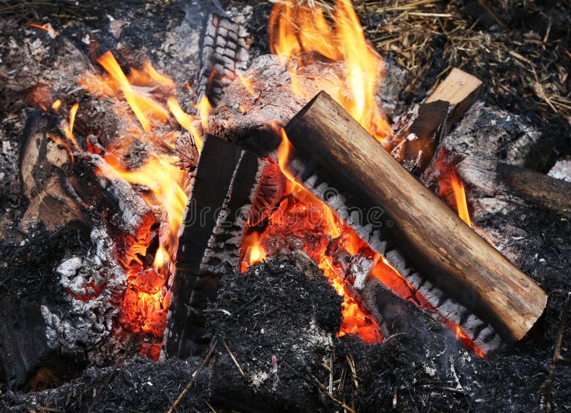 Flame of a Bonfire, Kindled in the Open Air Stock Image Image of fuel