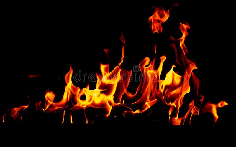 Fire flame black background realistic Royalty Free Vector