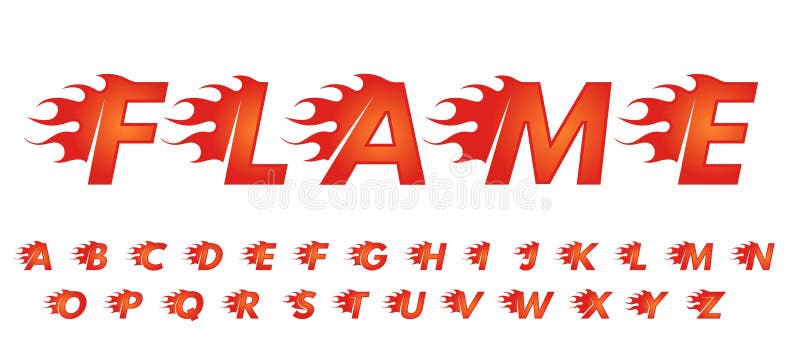 Flame Font. Alphabet for Fast Speed Cars Race Lettering, Hot Heat ...