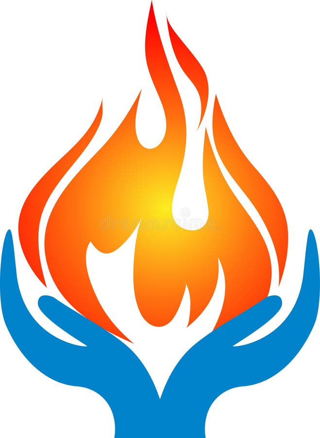 Vector illustration of flame hands