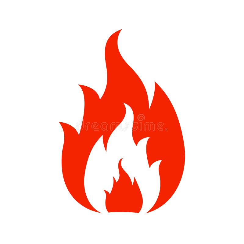 Flame icon. Two tongue fire. Icon illustration logo - for stock