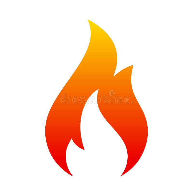 Flame icon. Two tongue fire. Icon illustration logo - vector