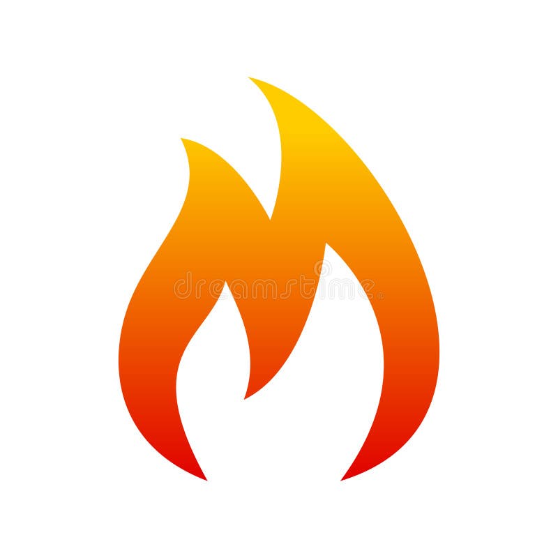 Flame icon. Two tongue fire - vector