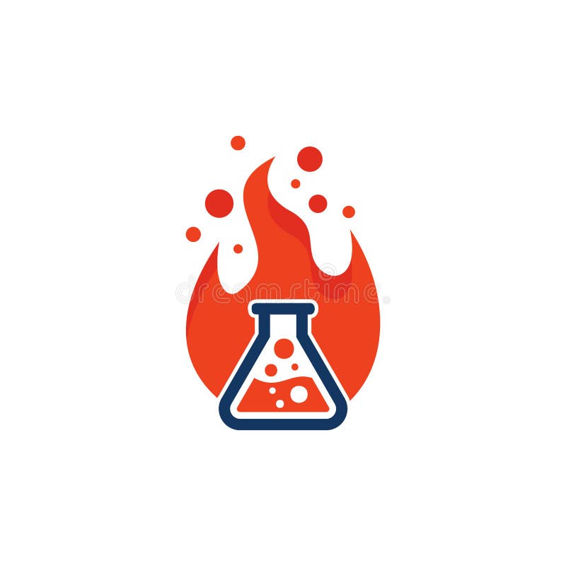 Fire Science Lab Icon Logo Design Element Stock Vector Illustration