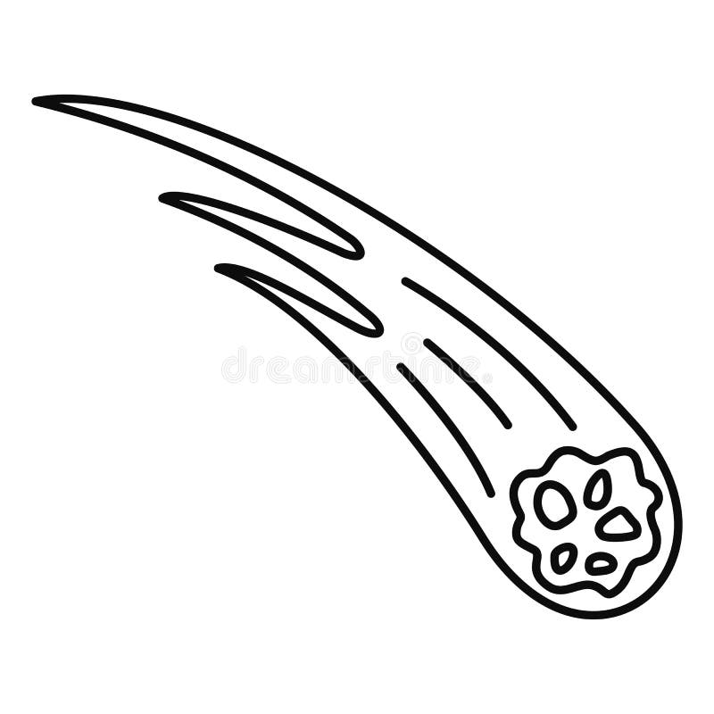 Flame Meteorite Icon, Outline Style Stock Vector