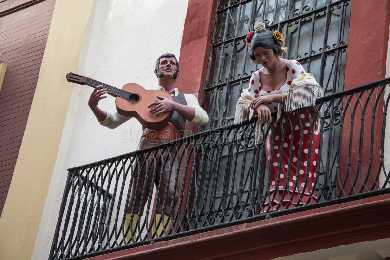 Flamenco en las calles de Sevilla foto de archivo Flamenco en las calles de Sevilla foto de archivo