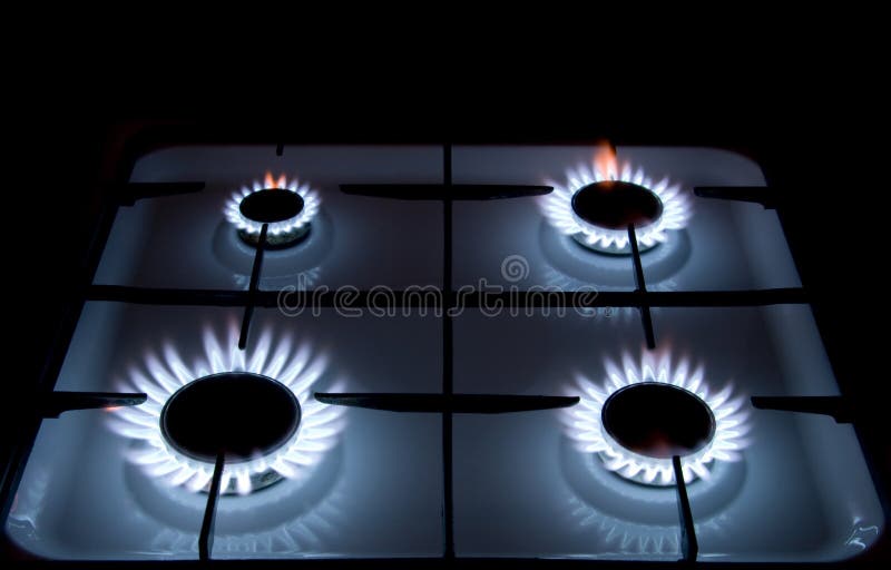 Flames of gas stove