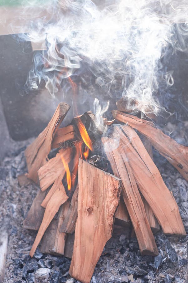 Flames and Smoke from Burning Wood Stock Photo Image of hell, glowing
