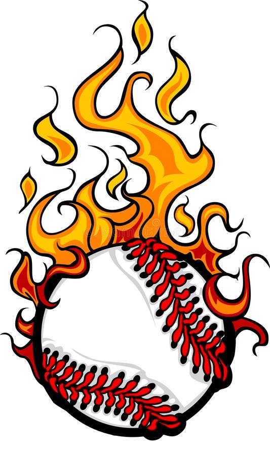 Flaming Baseball or Softball Ball Logo stock illustration Flaming Baseball or Softball Ball Logo stock illustration
