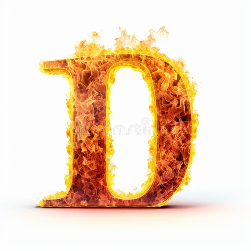 Flaming D: Detailed Attention, High Definition Alphabet Sculpted in ...