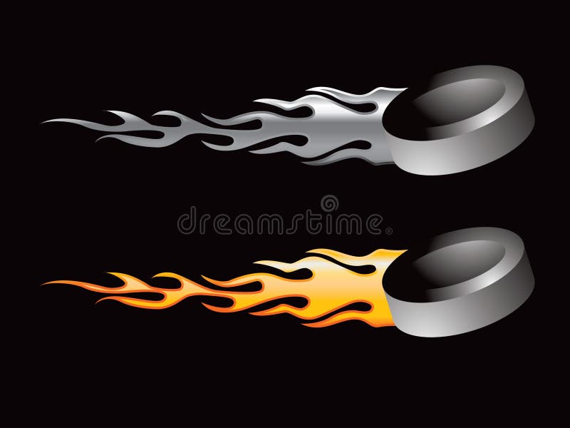 Realistic Ice Hockey Puck In Fire. Burning Hockey Puck On Transparent  Background. Vector #2683147