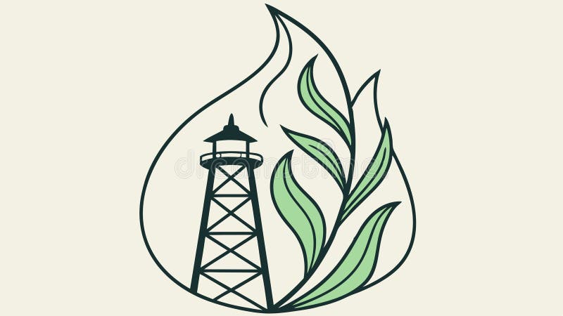 Flaming Lighthouse Guidance Energy and Fiery Beacon Symbol vector design Generative AI vector illustration