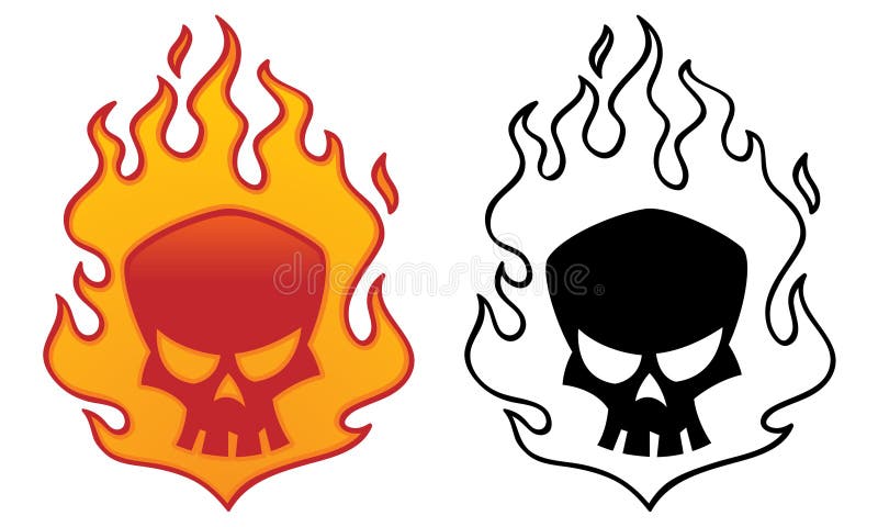 Fire flames tattoo stock illustration in 2023