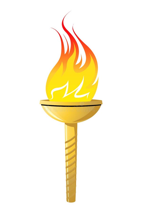 Flaming torch royalty free illustration