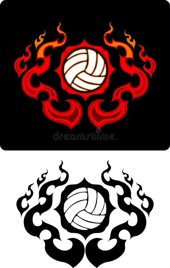 Tribal Volleyball Vector Logo Stock Illustration - Illustration of ...