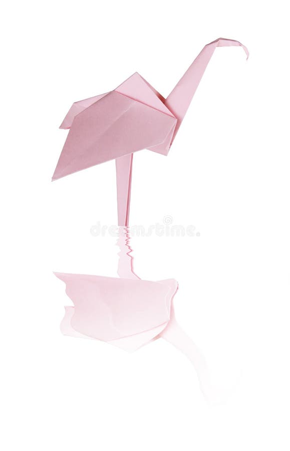 Flamingo de papel cor-de-rosa de Origami foto de stock royalty free Flamingo de papel cor-de-rosa de Origami foto de stock royalty free