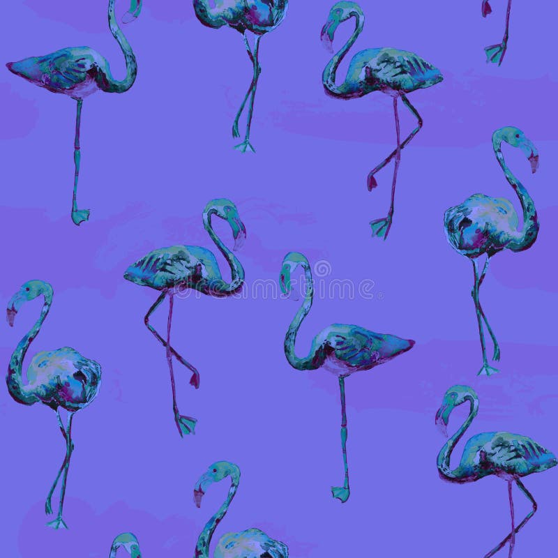 Flamingo pattern. Summer watercolor background. royalty free stock photography Flamingo pattern. Summer watercolor background. royalty free stock photography