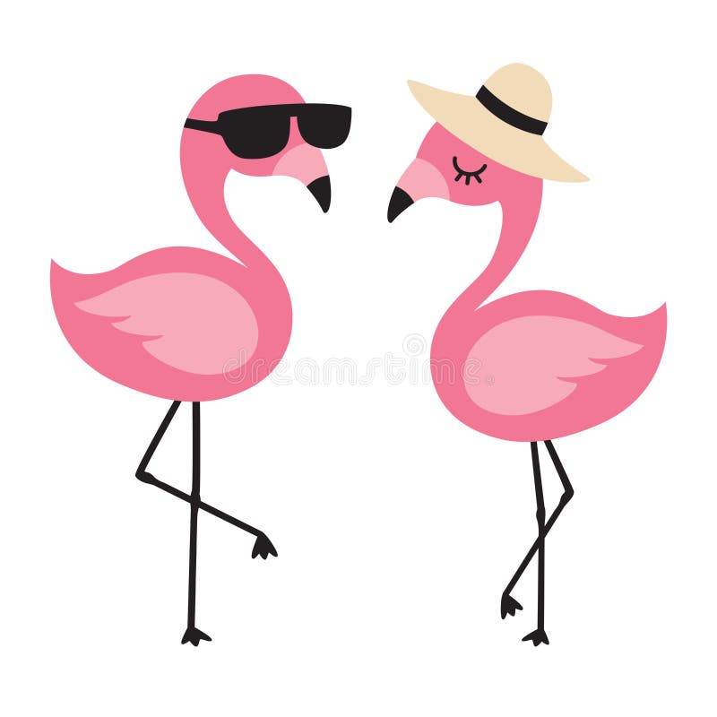Flamingo-tragende Sonnenbrille und Hut im Sommer