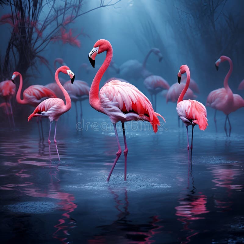 Flamingo-Vögel im Wasser