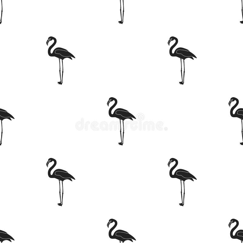 Flamingopictogram in zwarte die stijl op witte achtergrond wordt geïsoleerd De voorraad vectorillustratie van het vogelpatroon royalty-vrije illustratie Flamingopictogram in zwarte die stijl op witte achtergrond wordt geïsoleerd De voorraad vectorillustratie van het vogelpatroon royalty-vrije illustratie