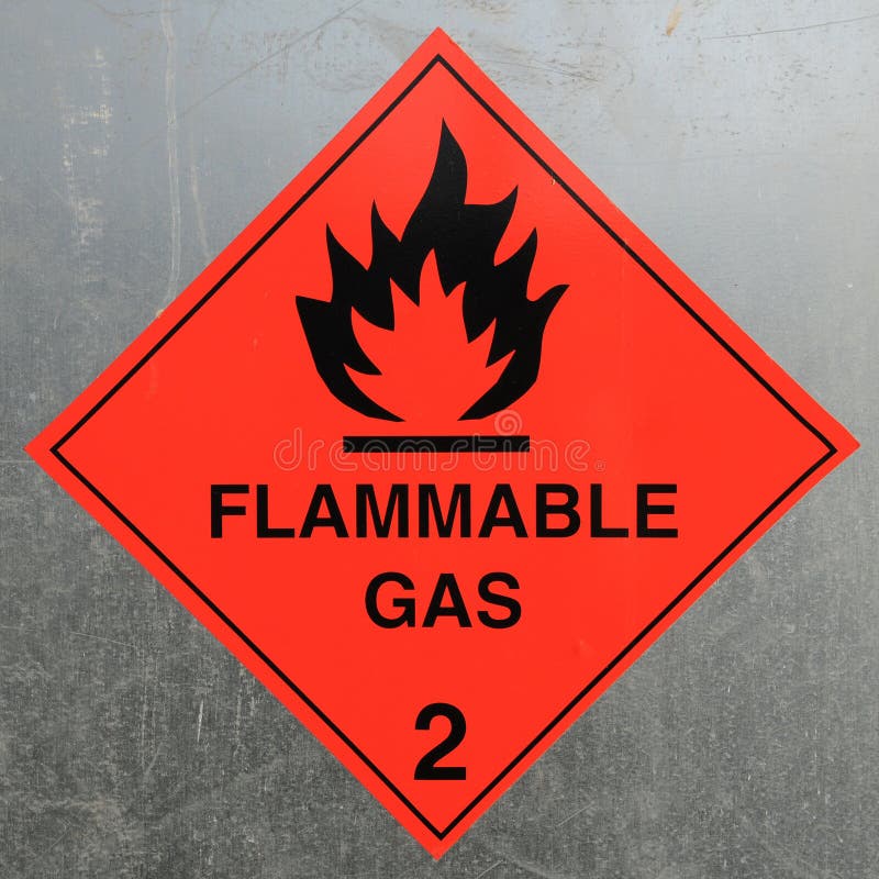 Flammable Gas Hazard Warning Sign stock photo