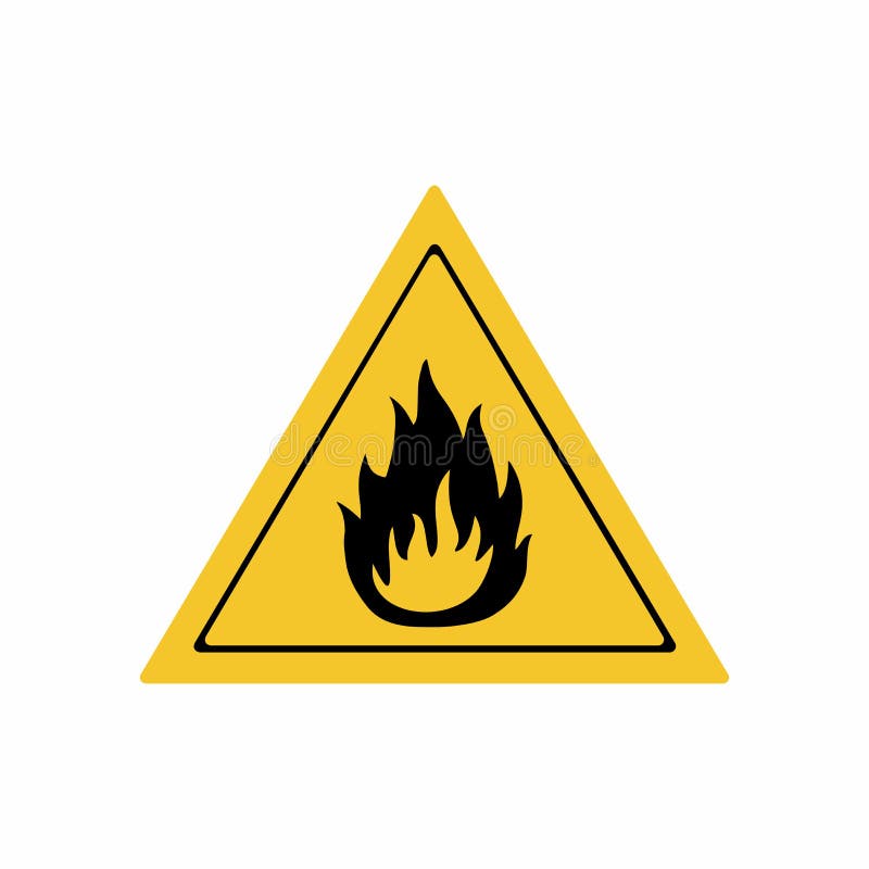 Flammable material sign vector design . ISO 7010 Warning symbol. Векторный объек