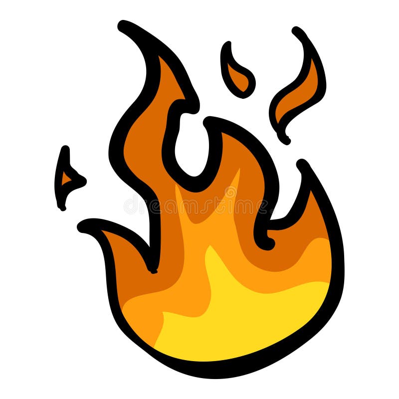 Flammable Sign - Hand Drawn Doodle Icon royalty free illustration