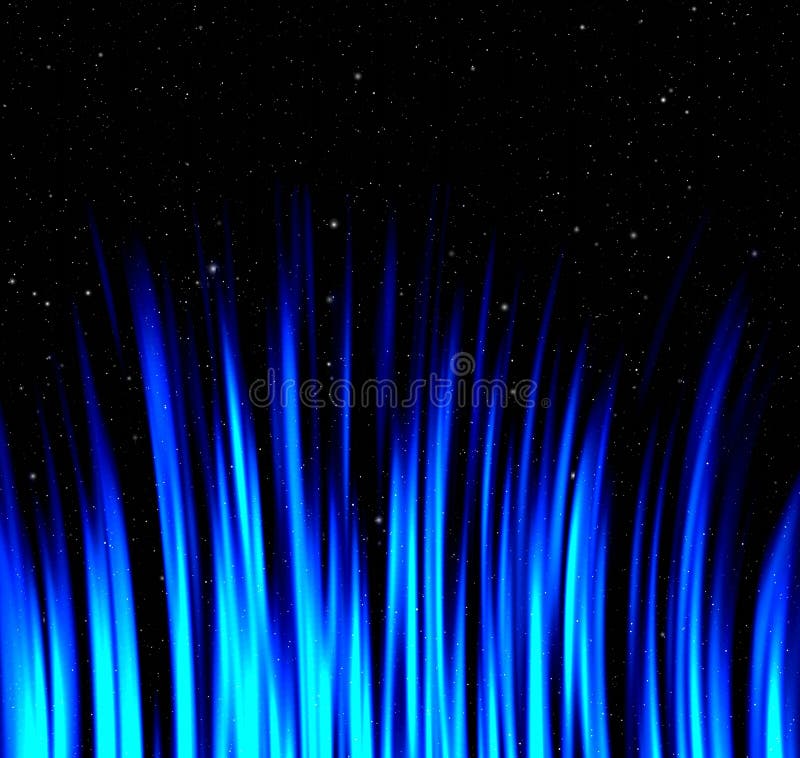 Flamme bleue la nuit illustration stock