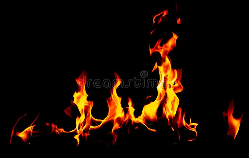 Flamme du feu sur un fond noir illustration libre de droits Flamme du feu sur un fond noir illustration libre de droits
