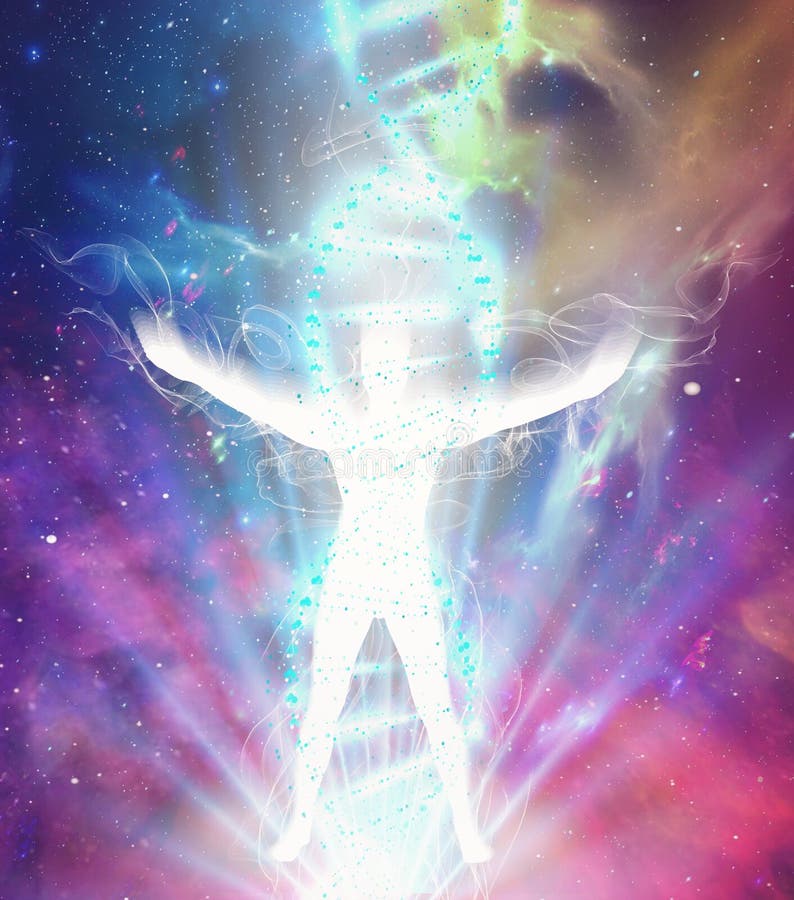 Flammenenergie-DNA-Spiralenuniversumportal der geistigen Energiemacht violettes