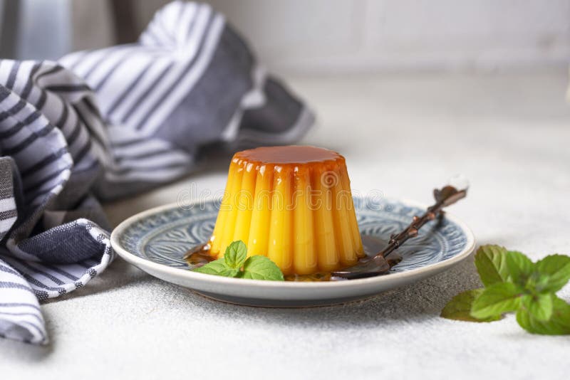Flan or Creme Caramel Dessert Stock Image Image of sweet, brulee