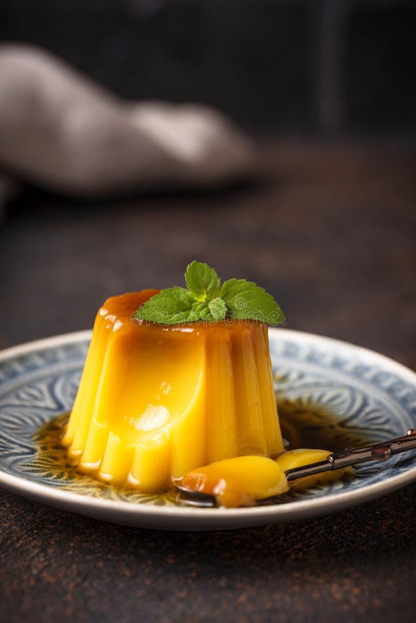 Flan or Creme Caramel Dessert Stock Photo Image of delicious, spanish