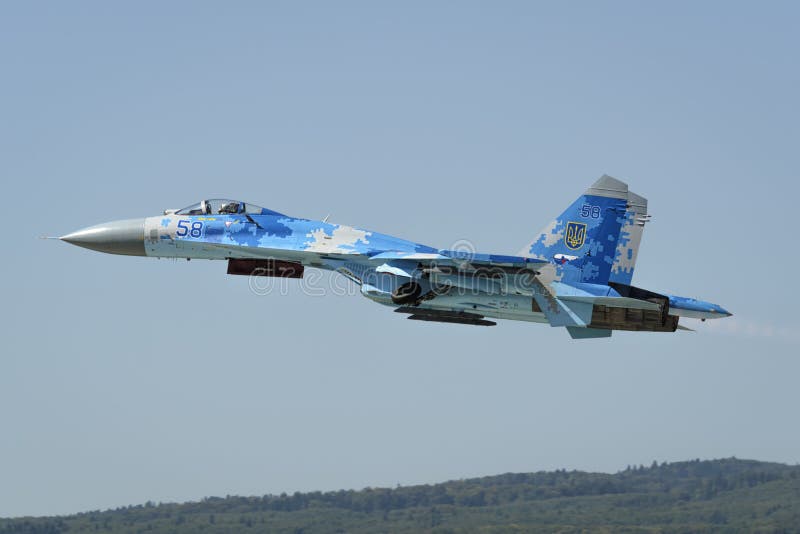 Flanker Ukrainer Sukhoi Su27 Redaktionelles Stockfoto