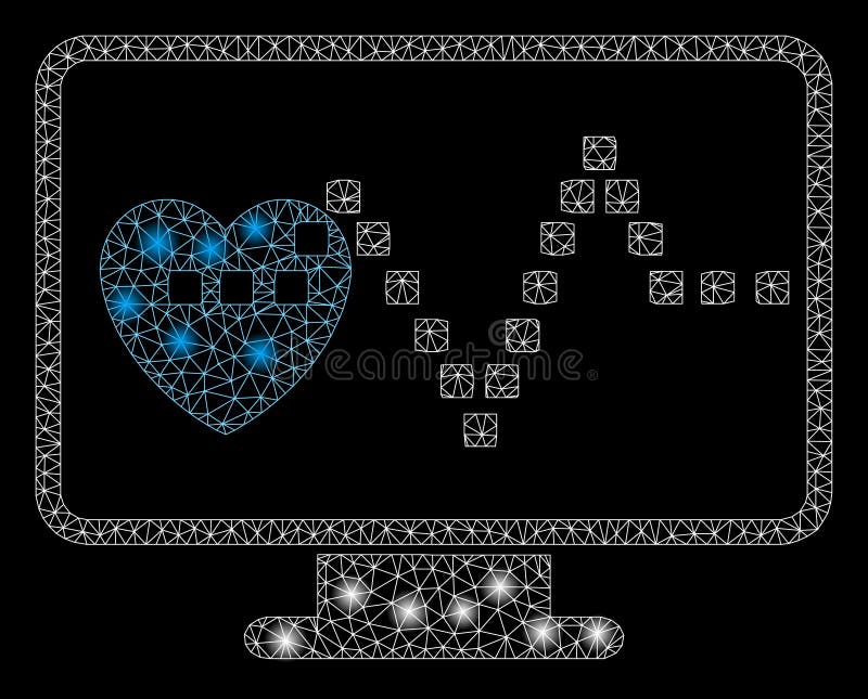 Flare Mesh 2D Cardio Monitoring mit Flare Spots lizenzfreie abbildung