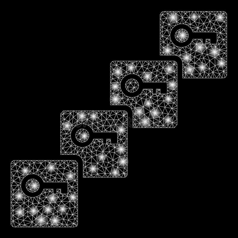 Flare Mesh 2D Key Blockchain with Flare Spots Stock Vector