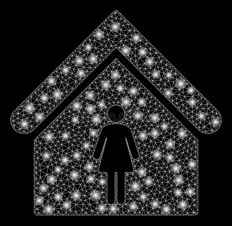 Flare Mesh Network Woman Toilet with Flare Spots vector illustration
