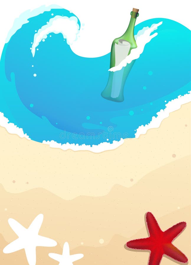 Flasche mit Hilfsmitteilung lizenzfreie abbildung