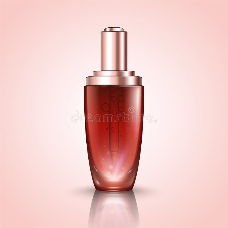 Flasche mit rosa Tropfen lizenzfreie abbildung
