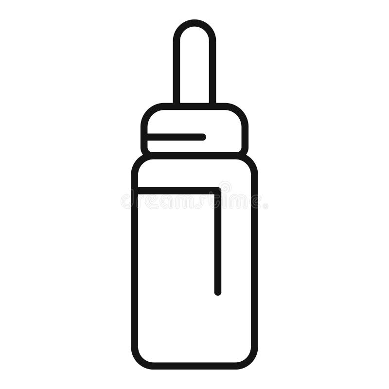 Flasche mit Tröpfensymbol für medizinische Behandlung oder chemische Experimente vektor abbildung