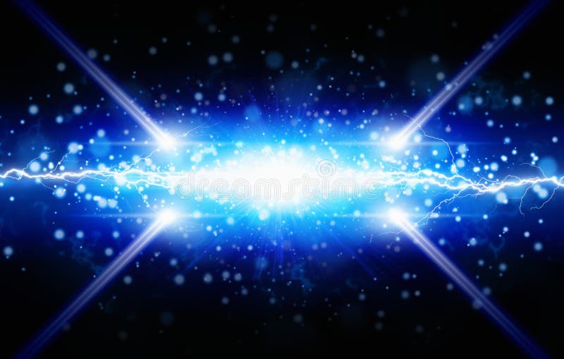 Flash of blue light on black background, two bright powerful lightnings royalty free stock photo Flash of blue light on black background, two bright powerful lightnings royalty free stock photo