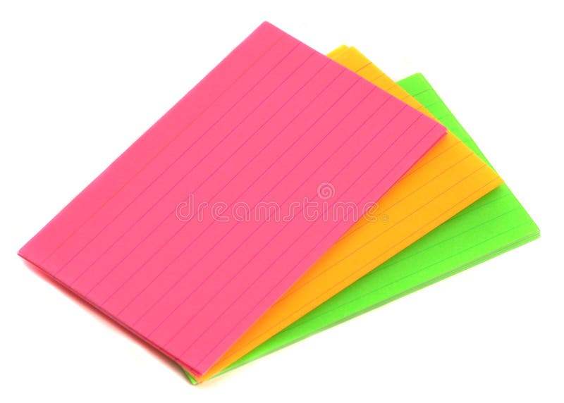 Different Colored Blank Index Cards Isolated Stock Photo by