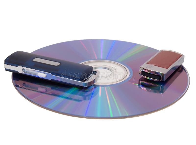 Flash Drive and CD stock image. Image of copy, save, recording 8881417