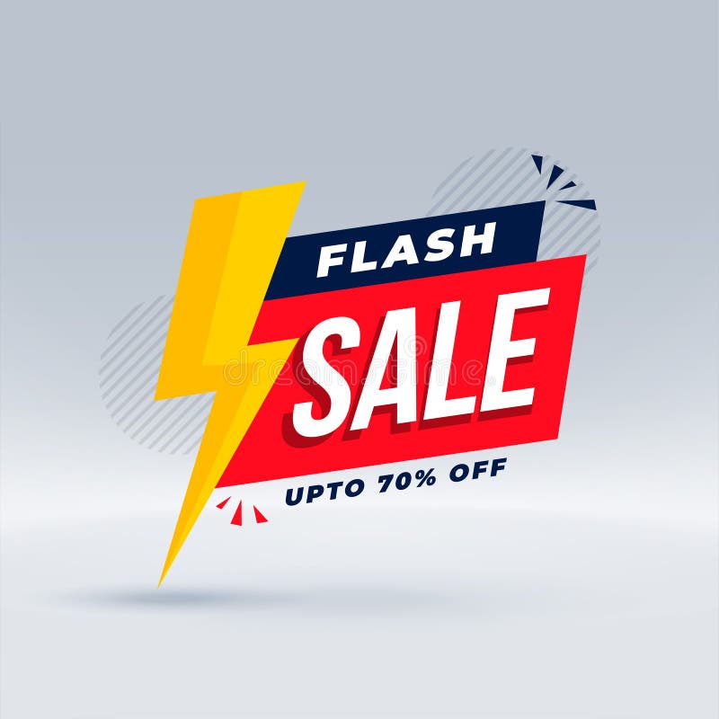 Flash Sale Vector Advertising Banner For Discount And Offers Stock