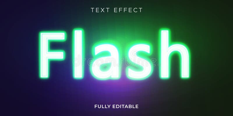 Flash Text Effect Design Template. it Can Can Change Easily. Vector Text Effect Fully Editable