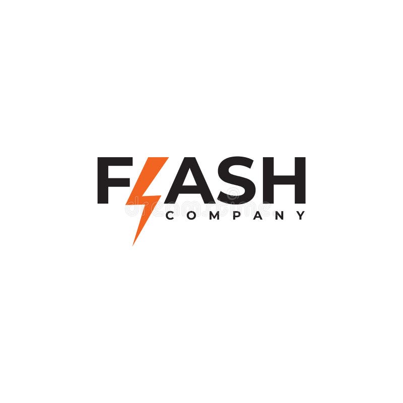 Flash text logo design template stock illustration