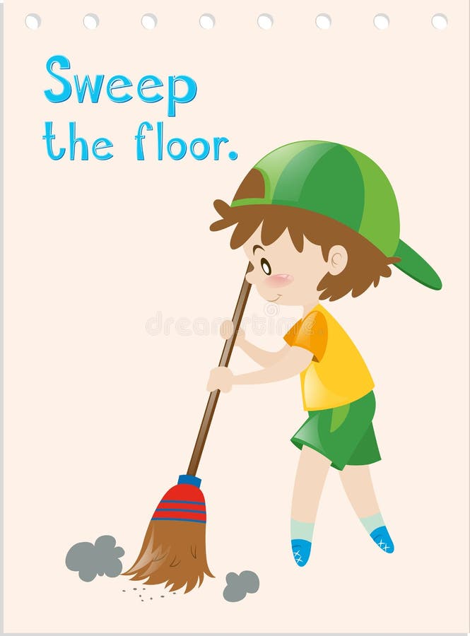 Action Verb Flashcard with Word Skip Stock Vector Illustration of