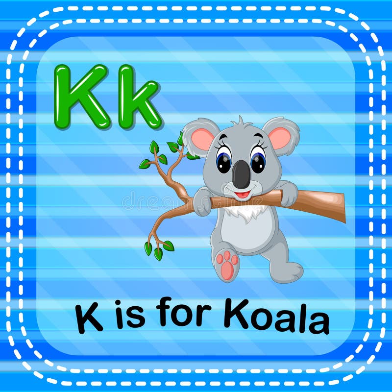 Flashcard Letter K is for Koala Stock Vector - Illustration of clip